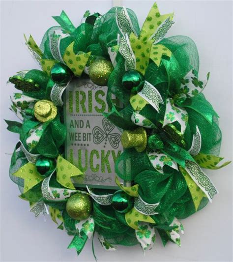 Irish And A Wee Bit Lucky Wreath St Patrick S Day Decoration