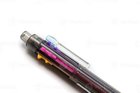 Close-up Multi Colored Pen Isolated on White Background 17598526 Stock ...