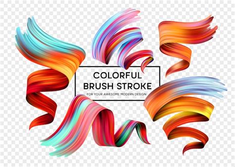 Premium Vector Set Of Colorful Brush Strokes