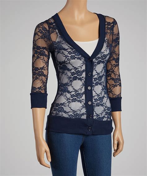 Navy Lace Cardigan Simple Outfits Fall Outfits Cute Outfits Fashion