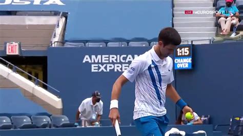 Djokovic Was Disqualified After Hitting The Line Judge Us Open Video