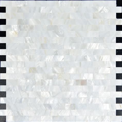 Wholesale Mother Of Pearl Mosaic Tile With Porcelain Base Subway Shell