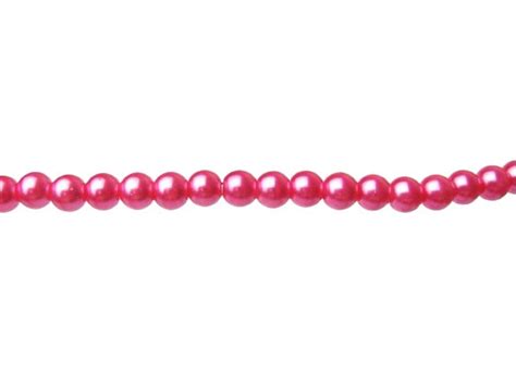 Fuchsia Pink Glass Pearl Beads 8mm Strand My Beads