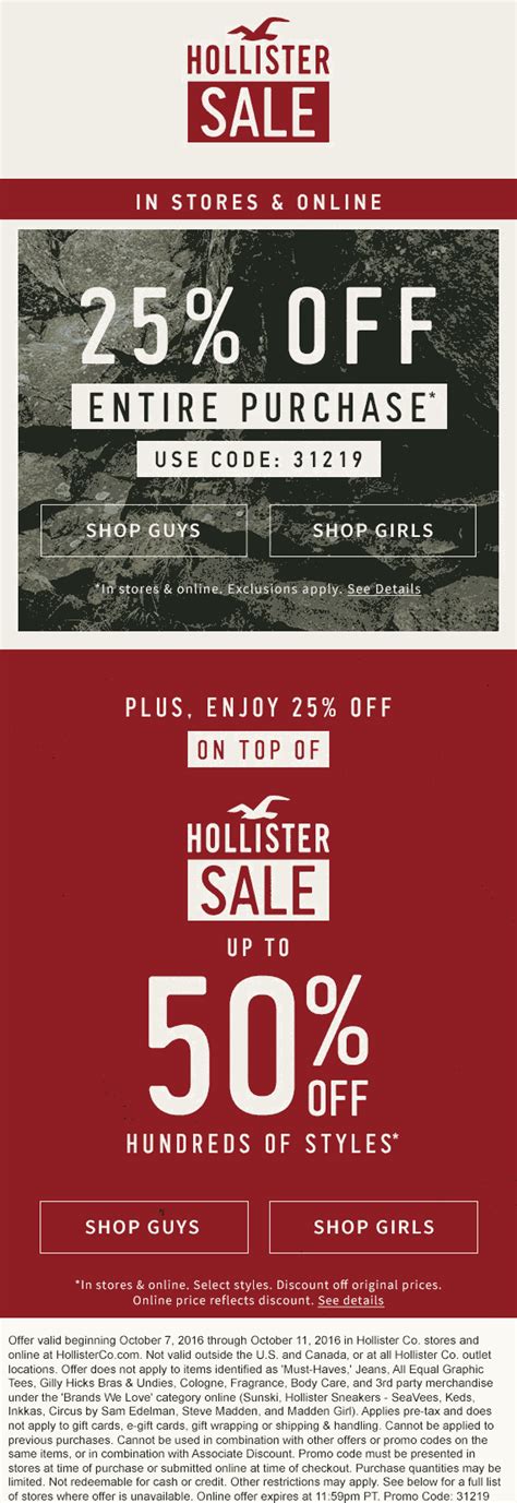 Hollister October 2024 Coupons And Promo Codes 🛒