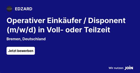 Edzard Bremen Operativer Eink Ufer Disponent M W D In Voll Oder