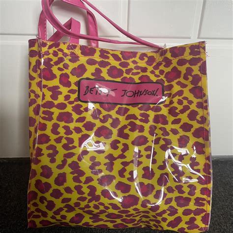 Betsey Johnson Yellow And Pink Leopard Print Bag Depop