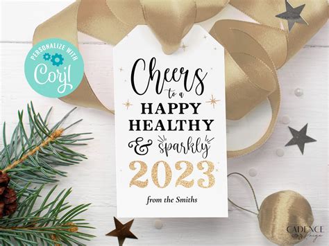 Happy New Year Gift Tag Printable New Years Tag Editable New Etsy