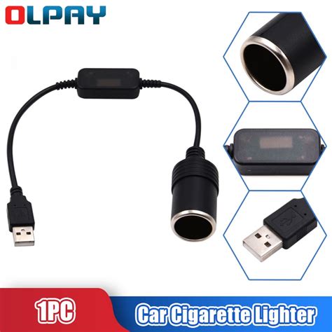 Car Cigarette Lighter Socket USB 5V To 12V Converter Adapter Wired