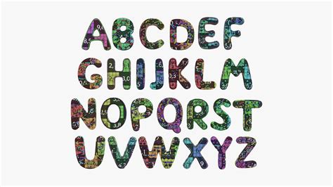 ArtStation - Alphabet Letters Decorated 02 | Resources