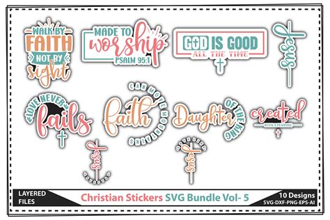 Christian Stickers Svg Bundle Vol 5 Graphic By Craft Store · Creative Fabrica