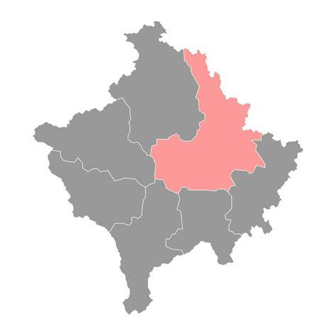 Pristina District Map Districts Of Kosovo Vector Illustration