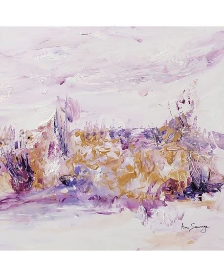 Tableau abstrait violet or et pastel peint à l acrylique par l artiste