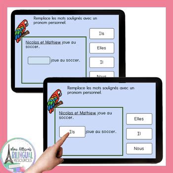 Les Pronoms Personnels Sujets Boom Cards French Personal Pronoun Activity