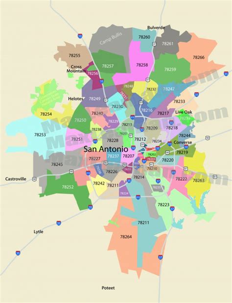 San Antonio Zip Code Map | Mortgage Resources - Texas Zip Code Map ...