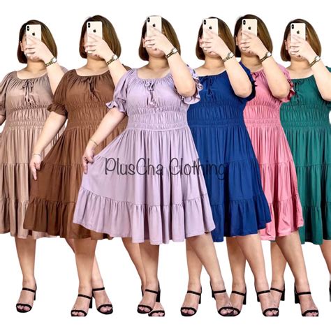 Clearance Plus Size Talinn Shirred Waist Puff Sleeve Milkmaid Dress