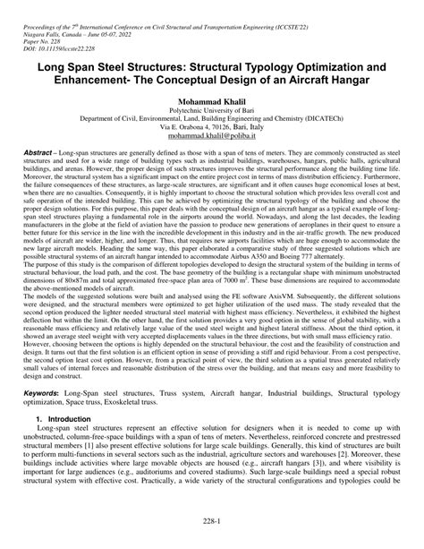 Pdf Long Span Steel Structures Structural Typology Optimization And