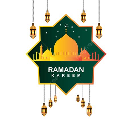 Vector De Ramadan Kareem Con La Ilustración De La Mezquita PNG Vector