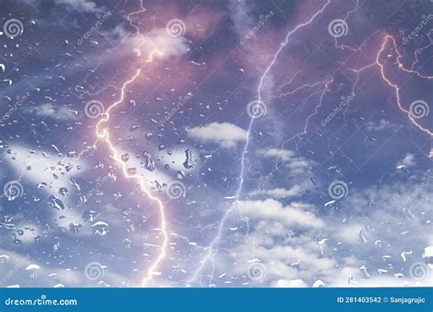 Lightnings during Summer Storm Stock Photo - Image of nature, fuel ...