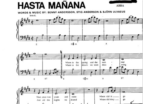 Abba Hasta Ma Ana Free Sheet Music Pdf For Piano The Piano Notes