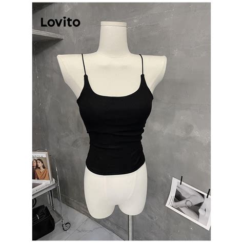 Lovito Regata básica lisa casual para mulheres LNL77014 Shopee Brasil