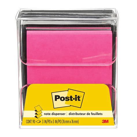 Buy Post It Pop Up Notes Dispenser X In Black Base Clear Top Pack