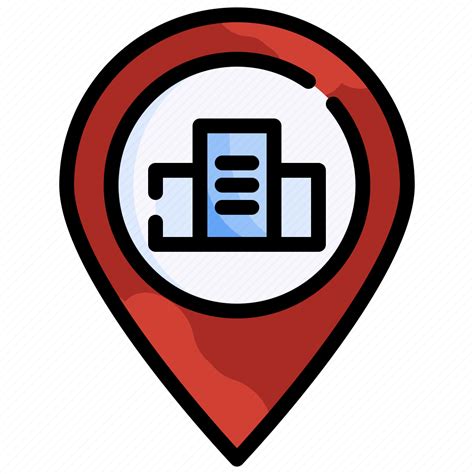 office location pin building work icon   iconfinder