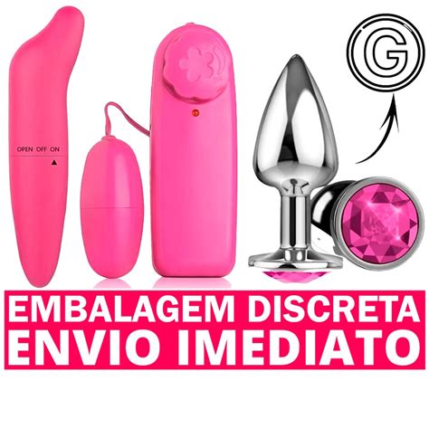 Kit Plug Anal Tamanho Grande Vibrador Feminino Bullet E Vibrador