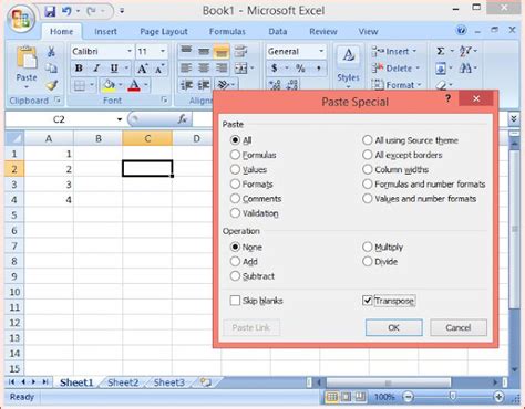 How To Use The Transpose Function Using Formula And With Mouse Clicks Excel Solutions Basic