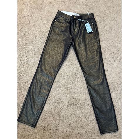 Frame Denim Jeans Brand New Frame Le High Rise Skinny Gold Jean