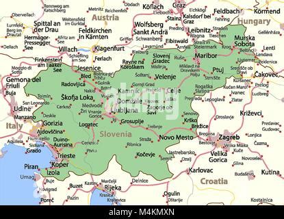 Slovenia cities map Stock Vector Image & Art - Alamy