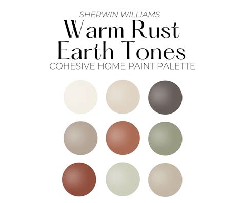 Sherwin Williams Warm Rust Earth Tones Paint Palette Cohesive - Etsy ...