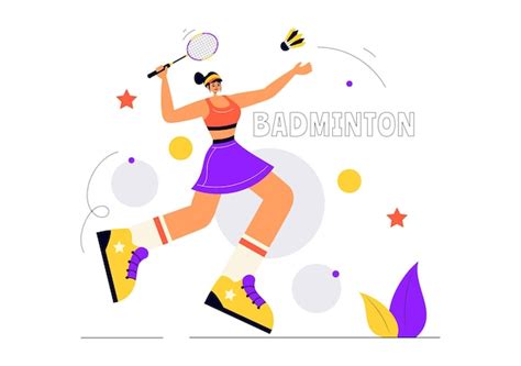 Premium Vector Vector Illustration Of A Badminton Player With A