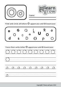 Practice Letter "Oo" worksheets by lg learn and grow | TPT