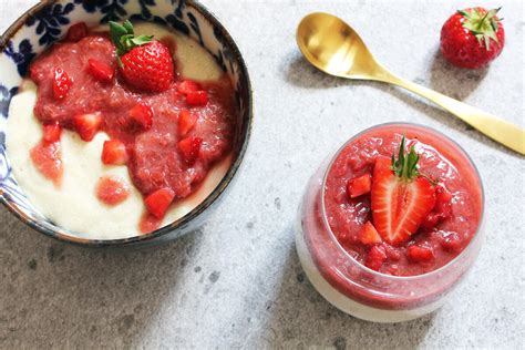 Vegan Semolina Pudding with Strawberry Rhubarb Compote - Cheap And ...