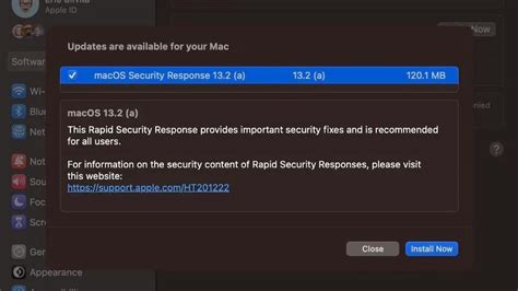 Apples Macos Receives The Rapid Security Response Update 13 2 A