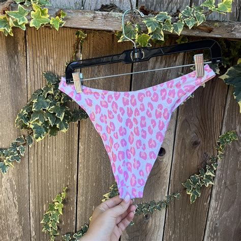 Bamba Swim Pink Leopard Bikini Bottoms Size Depop