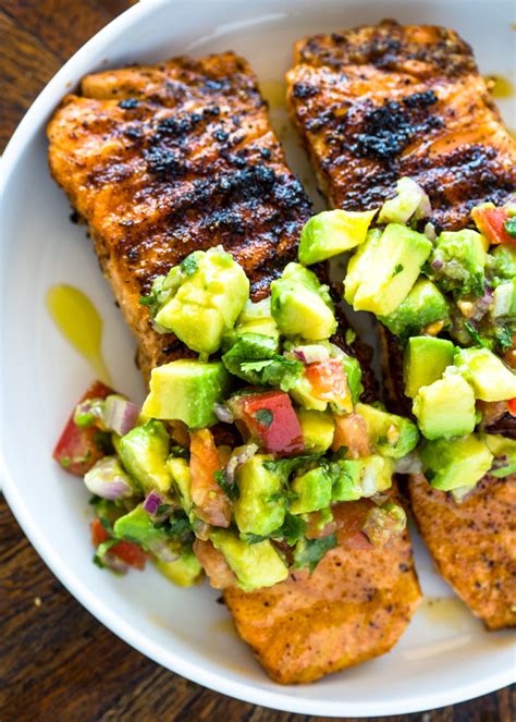 Salmon With Avocado Salsa Low Carb Paleo Whole30 Healthy Gimme Delicious