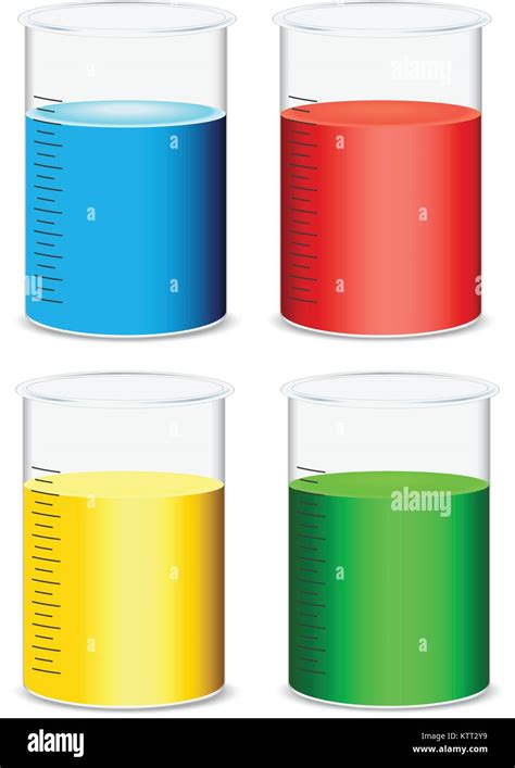 Illustration Of Glass Beakers On A White Background Stock Vector Image