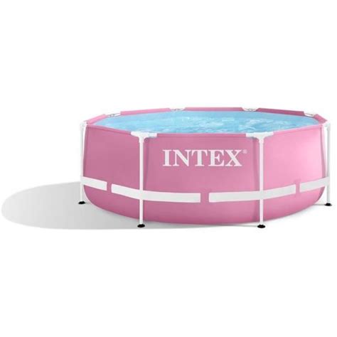 Intex Kit Piscine Metal Frame Rose Ronde Tubulaire X H X