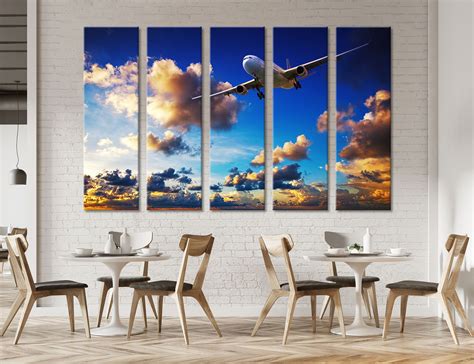 Airplane Canvas Airplane Wall Art Prints Art Print Set Wall - Etsy