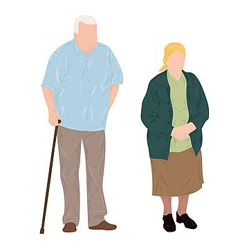 Vector Illustration Of Elderly Grandparents On White Background Vector