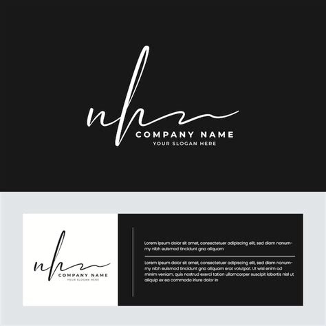 Premium Vector Vector N H Nh Initial Letter Handwriting And Signature