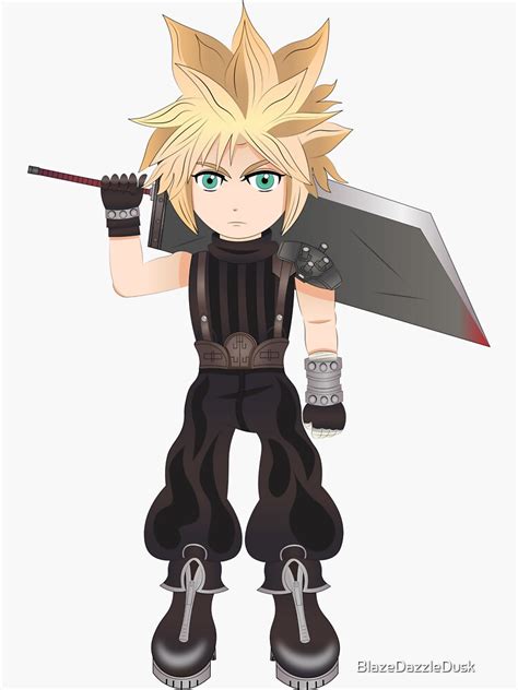 Cloud Strife Chibi Sticker For Sale By Blazedazzledusk Redbubble