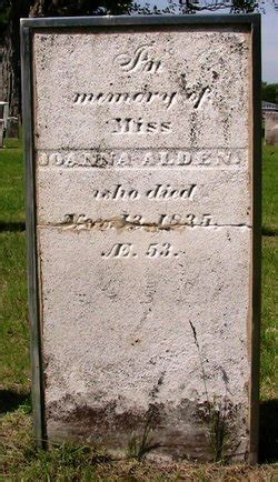 Joanna Alden 1792 1835 Mémorial Find a Grave