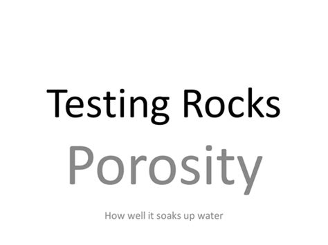 Porosity in rocks | Teaching Resources