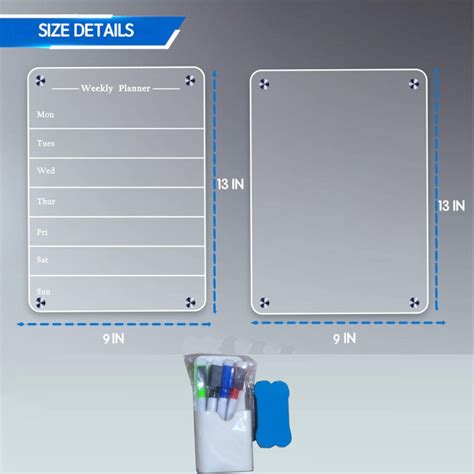 Calendário magnético para geladeira planejador semanal Tabela
