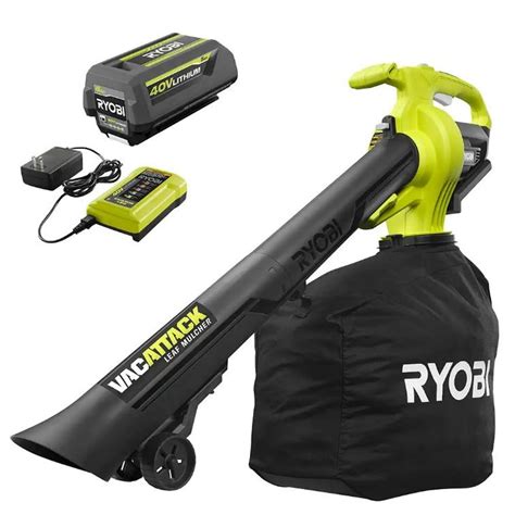 Ryobi 40v Vac Attack Cordless Leaf Vacuummulcher With 50 Ah Battery And Charger The Home