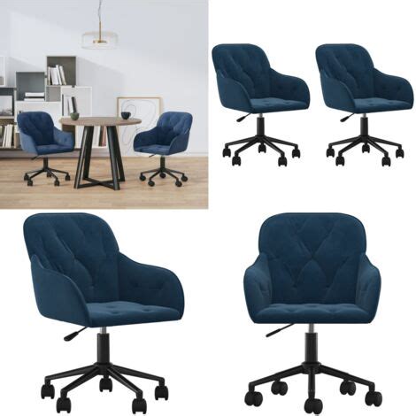 Chaises Pivotantes Manger Lot De Bleu Velours Chaise De Salle