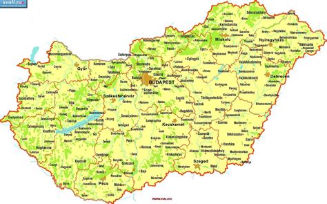 карты : Карта Венгрии (венг.) | Венгрия | Туристический портал Svali.RU
