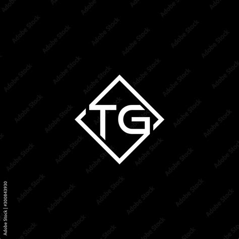 initial letter tg isolated  black background stock illustration